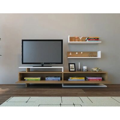 Hanah Home Teak Weiß TV-Möbel - Modernes Wohnzimmermöbel Hanah Home Teak Weiß TV-Möbel - Modernes Wohnzimmermöbel