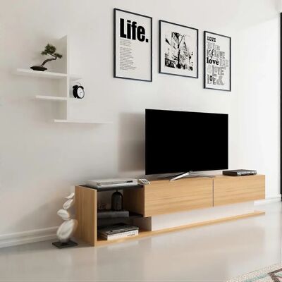 Hanah Home Liza Teak Weiß TV-Möbel - Modernes Design Hanah Home Liza Teak Weiß TV-Möbel - Modernes Design