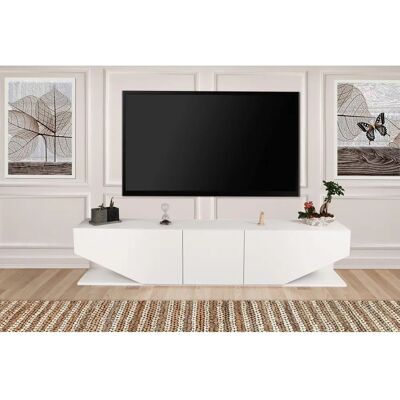 Hanah Home Inci Blanc Meuble TV Moderne - Meuble TV - Publicité Hanah Home Inci Blanc Meuble TV Moderne - Meuble TV - Publicité