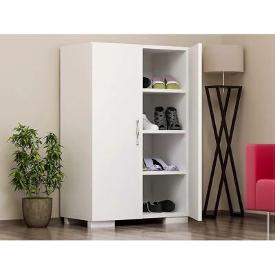 Hanah Home Weißer Schuhschrank Mada4 Ayak - Schuhaufbewahrung Hanah Home Weißer Schuhschrank Mada4 Ayak - Schuhaufbewahrung