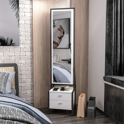 Mueble multifuncional Homemania Blanco/Negro - 41x35x170 cm Mueble multifuncional Homemania Blanco/Negro - 41x35x170 cm