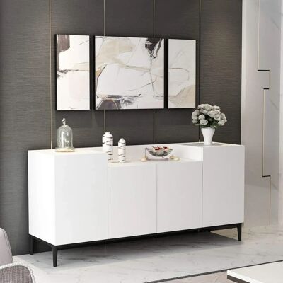 Homemania Mueble Móvil Ellaria Blanco/Negro - Muebles multifunción Homemania Mueble Móvil Ellaria Blanco/Negro - Muebles multifunción