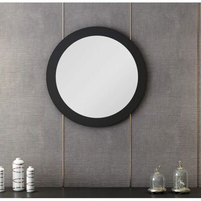 Specchio Homemania 182 Nero - Design Moderno Rotondo - 60x2x60cm Specchio Homemania 182 Nero - Design Moderno Rotondo - 60x2x60cm