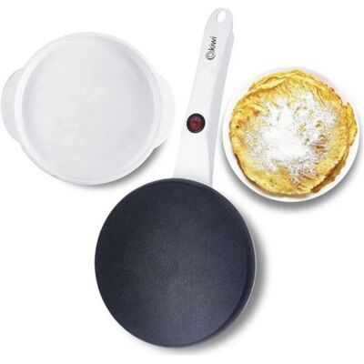 Crêpière Kiwi 600W Blanche - 20cm Compacte Antiadhésive Crêpière Kiwi 600W Blanche - 20cm Compacte Antiadhésive