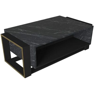 Table basse effet marbre noir - Intérieur, 106.4x60x40.4cm Table basse effet marbre noir - Intérieur, 106.4x60x40.4cm
