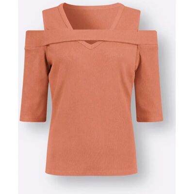 CREATION L V-Ausschnitt Halbarm Unifarben Shirt CREATION L V-Ausschnitt Halbarm Unifarben Shirt