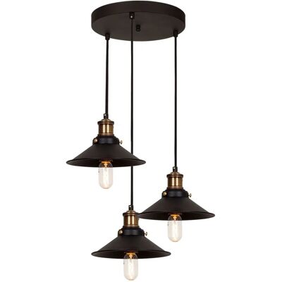 Lampada multi sospensione in rame e nero - Soffitto - Metallo Lampada multi sospensione in rame e nero - Soffitto - Metallo