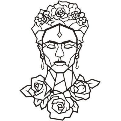 Decoración de Pared Frida de Homemania - Arte en Acero 45x0.15x65 cm - Negro Decoración de Pared Frida de Homemania - Arte en Acero 45x0.15x65 cm - Negro