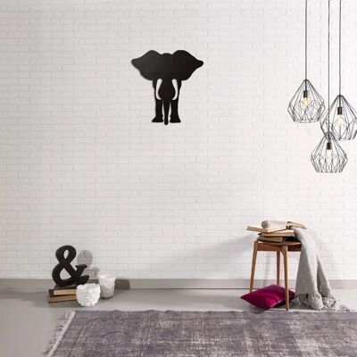 Décoration Murale Éléphant Homemania - Art Animal en Acier - 47x50 cm Décoration Murale Éléphant Homemania - Art Animal en Acier - 47x50 cm