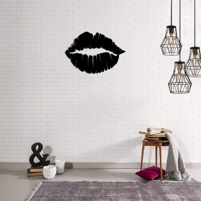 Homemania Bacio Decoración de Pared de Acero Negro - Arte de Pared Homemania Bacio Decoración de Pared de Acero Negro - Arte de Pared