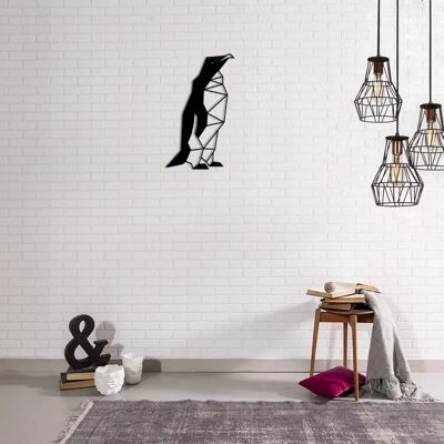 Decorazione parete pinguino nero in acciaio Homemania - Arte murale Decorazione parete pinguino nero in acciaio Homemania - Arte murale