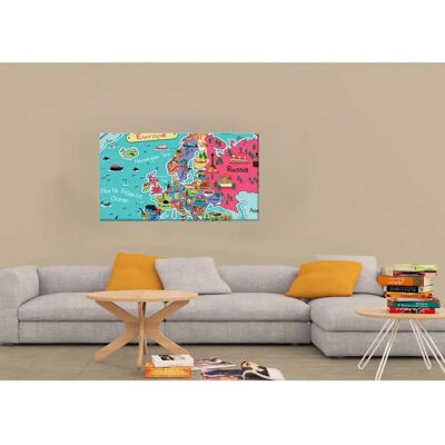 Homemania Cuadro Mapa - Multicolor - 100x3x70cm - Pintura Homemania Cuadro Mapa - Multicolor - 100x3x70cm - Pintura