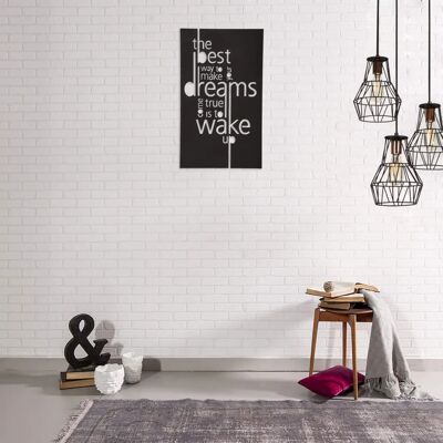 Décoration Murale en Acier Homemania - Citations - Noir - 30x0,15x50 cm - Art Murale Décoration Murale en Acier Homemania - Citations - Noir - 30x0,15x50 cm - Art Murale