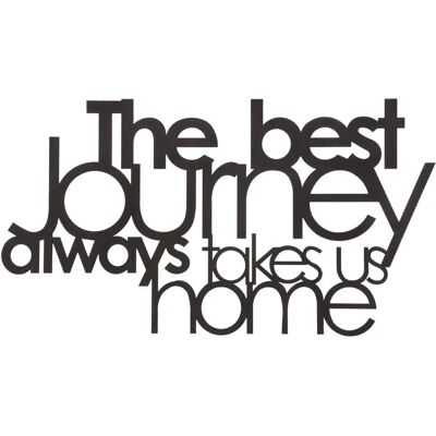 Decorazione da Parete Homemania Journey - Arte murale citazioni - Acciaio - Nero - 70x40 cm Decorazione da Parete Homemania Journey - Arte murale citazioni - Acciaio - Nero - 70x40 cm