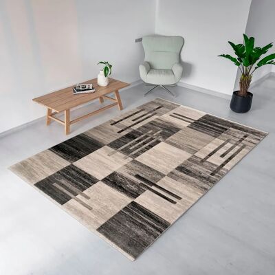 MY HOME Beliz Teppich - Flachgewebe, 70x140cm, Grau, Hochverkehr MY HOME Beliz Teppich - Flachgewebe, 70x140cm, Grau, Hochverkehr