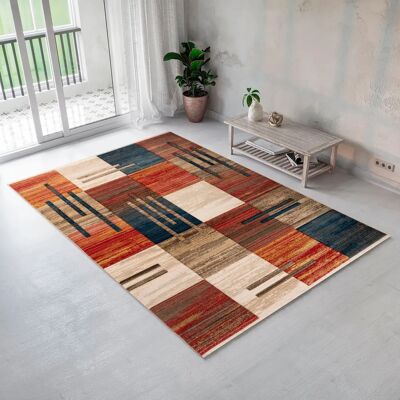 MY HOME Beliz Teppich - 60x90 cm, Braun, Kurzflor, Moderner Flachflor MY HOME Beliz Teppich - 60x90 cm, Braun, Kurzflor, Moderner Flachflor