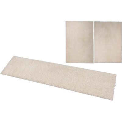 Bruno Banani Shaggy Soft Beigeger U-Form-Teppich - Bettumrandung Bruno Banani Shaggy Soft Beigeger U-Form-Teppich - Bettumrandung