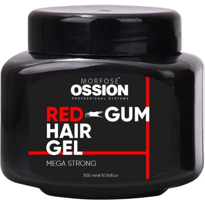Gel capillaire Ossion Red-Gum - Forte fixation - Publicité Gel capillaire Ossion Red-Gum - Forte fixation - Publicité