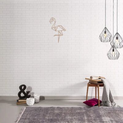 Homemania Flamenco de Pared en Cobre - Arte de Pared Animal - 31x0,15x50 cm Homemania Flamenco de Pared en Cobre - Arte de Pared Animal - 31x0,15x50 cm