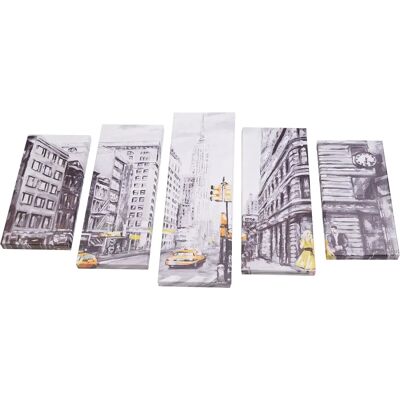 HOMEMANIA Ny Paysage Urbain Mur Art - Décoration - 5 Pièces HOMEMANIA Ny Paysage Urbain Mur Art - Décoration - 5 Pièces