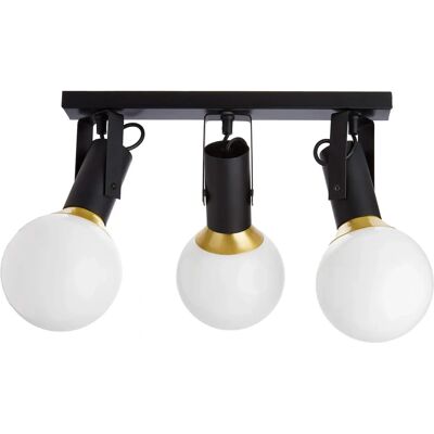 Lampada a soffitto Homemania Auris - Metallo Vetro - Nero/Oro/Bianco - Luce a soffitto, parete Lampada a soffitto Homemania Auris - Metallo Vetro - Nero/Oro/Bianco - Luce a soffitto, parete