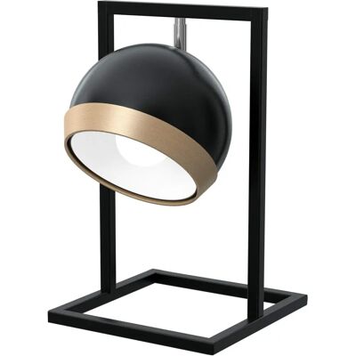 Lámpara de Mesa Oval Negra HOMEMANIA - 20x20x40cm - Hogar y Oficina Lámpara de Mesa Oval Negra HOMEMANIA - 20x20x40cm - Hogar y Oficina