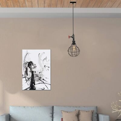Homemania Lampada a sospensione Think Nera - Lampadario - 20x20x112 cm - Nero/Argento Homemania Lampada a sospensione Think Nera - Lampadario - 20x20x112 cm - Nero/Argento