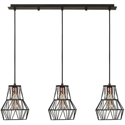 Homemania Cagex Lampada a Sospensione - Nero/Copper - 90x20x115 cm Homemania Cagex Lampada a Sospensione - Nero/Copper - 90x20x115 cm