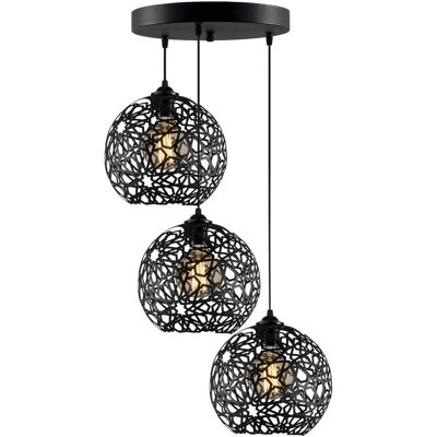 Lampada a sospensione in metallo nero Seljuk - Illuminazione Lampada a sospensione in metallo nero Seljuk - Illuminazione