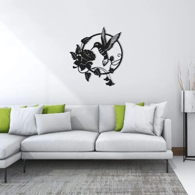 HOMEMANIA Arte de Pared en Metal Negro - 50x0.16x45cm - Decoración HOMEMANIA Arte de Pared en Metal Negro - 50x0.16x45cm - Decoración