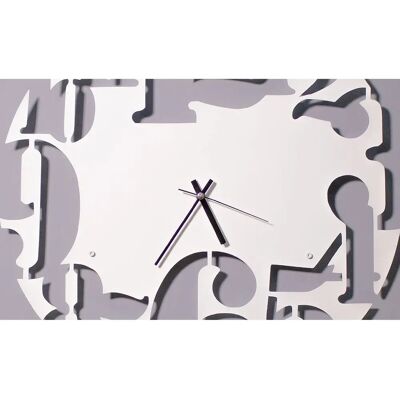 Orologio da Parete in Metallo Bianco Homemania - Decorazione Rotonda Orologio da Parete in Metallo Bianco Homemania - Decorazione Rotonda