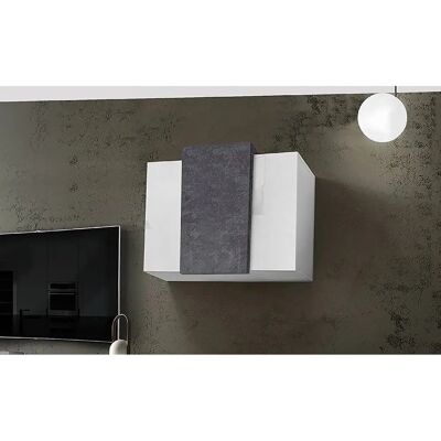 Homemania Coro Mobile a Parete - Ante, Ripiani - Legno - 90x38x65.5cm - Bianco/Antracite - Mobile a Parete Homemania Coro Mobile a Parete - Ante, Ripiani - Legno - 90x38x65.5cm - Bianco/Antracite - Mobile a Parete