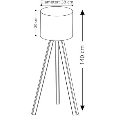 OPVIQ Stehlampe - Schirm 38cm - 25cm - 200cm Kabel - E 27 OPVIQ Stehlampe - Schirm 38cm - 25cm - 200cm Kabel - E 27