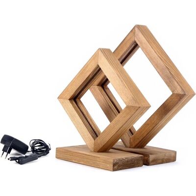 Opviq Modèle KN06 - Ensemble de 2 Lampes de Table en Bois de Sapin Séché Opviq Modèle KN06 - Ensemble de 2 Lampes de Table en Bois de Sapin Séché