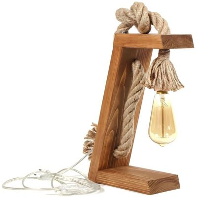OZAIA Lampă de masă din lemn făcută manual - 35cm - Decor rustic OZAIA Lampă de masă din lemn făcută manual - 35cm - Decor rustic