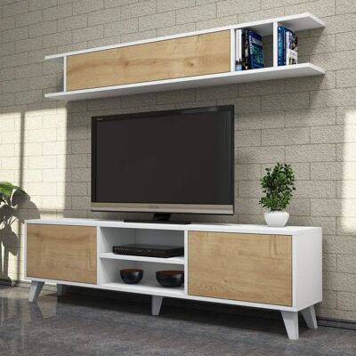 Hanah Home TV-Möbel Italo - Weiß, Kiefer - TV-Möbel Hanah Home TV-Möbel Italo - Weiß, Kiefer - TV-Möbel