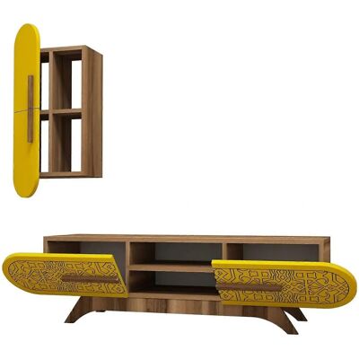 Kalune Design Nussbaum Gelb TV-Einheit - TV Einheit Kalune Design Nussbaum Gelb TV-Einheit - TV Einheit