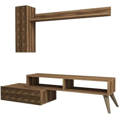 Kailua Nuss TV-Einheit - Getrennte Teile - 1500mm Breite - Wandmontage Kailua Nuss TV-Einheit - Getrennte Teile - 1500mm Breite - Wandmontage