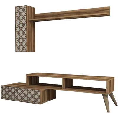 Set mobilier TV Hanah Home Nuc și Cremă Set mobilier TV Hanah Home Nuc și Cremă