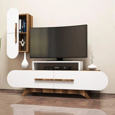 Hanah Home Unité TV Noyer Blanc - Unité TV - Publicité Hanah Home Unité TV Noyer Blanc - Unité TV - Publicité