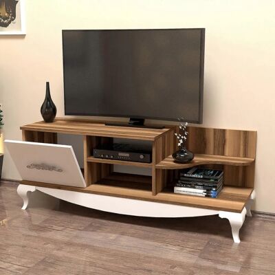 Hanah Home Walnuss Weiß TV-Schrank - Modernes Möbelstück Hanah Home Walnuss Weiß TV-Schrank - Modernes Möbelstück