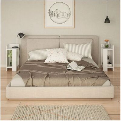 Hanah Home Elos Nachttisch - Weiß - Schlafzimmermöbel Hanah Home Elos Nachttisch - Weiß - Schlafzimmermöbel