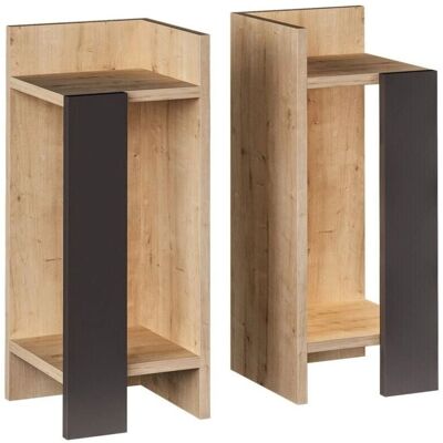 Hanah Home Elos Nightstand - Oak, Anthracite - Nightstand Hanah Home Elos Nightstand - Oak, Anthracite - Nightstand