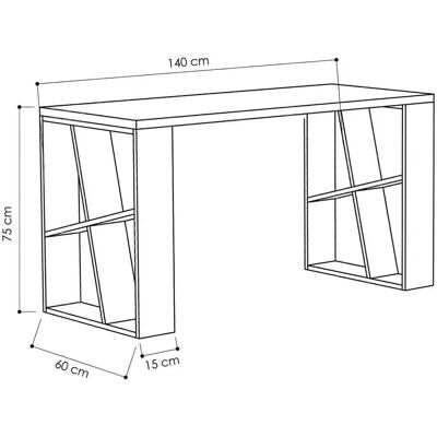 Kalune Design Arbeitstisch Honey - Weiß, Anthrazit - Schreibtisch Kalune Design Arbeitstisch Honey - Weiß, Anthrazit - Schreibtisch