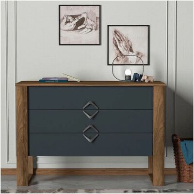 MUEBLES Moderne Walnuss & Anthrazit Kommode MUEBLES Moderne Walnuss & Anthrazit Kommode