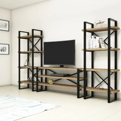 MUEBLES Kailua 1563 Walnuss-Schwarz - Wohnzimmer-Set MUEBLES Kailua 1563 Walnuss-Schwarz - Wohnzimmer-Set