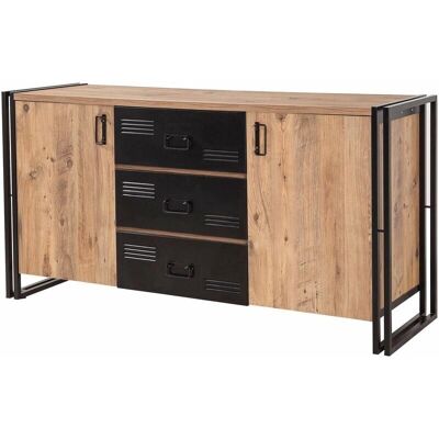 Menzzo - Buffet - 160cm - Metal și Lemn - Negru Menzzo - Buffet - 160cm - Metal și Lemn - Negru