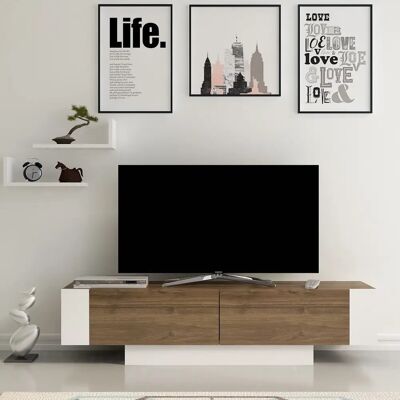 Hanah Home Gabinete de TV Nogal y Blanco - TV cabinet Hanah Home Gabinete de TV Nogal y Blanco - TV cabinet
