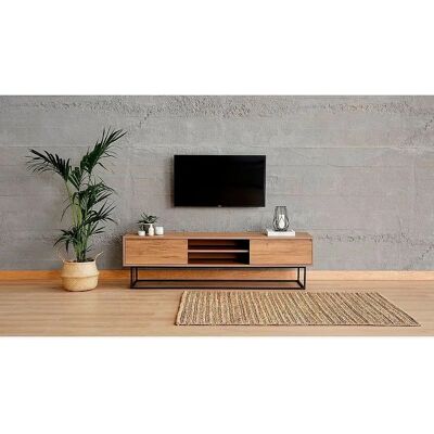 Hanah HomeLaxus 180 - Meuble TV Noyer et Noir - Meuble TV - Publicité Hanah HomeLaxus 180 - Meuble TV Noyer et Noir - Meuble TV - Publicité