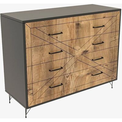 MUEBLES Kailua 731 - Rustik industriel kommode med 5 skuffer MUEBLES Kailua 731 - Rustik industriel kommode med 5 skuffer